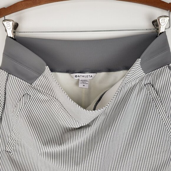Athleta Brooklyn Textured 16" Skort Pull On Gray City Stripe 988134 Size 10 - Picture 4 of 8